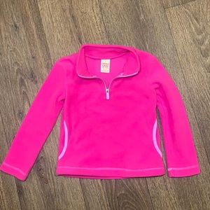 Little girl’s Size XS (4-5) pink fleece pullover. 100% Polyester. Used